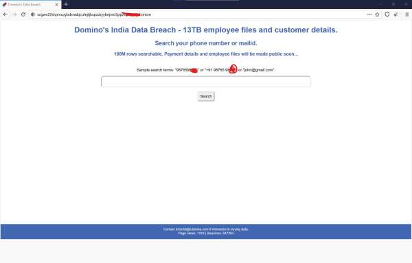 Domino s India Data Breach Link  18 Crore Data Leaked On Dark Web - 71