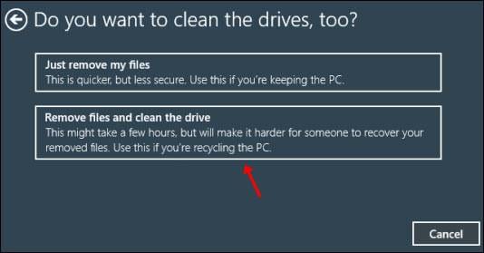 just remove your files or remove your files and clean the drive