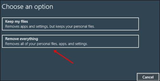 factory reset using command prompt