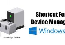 Create a shortcut to Device Manager