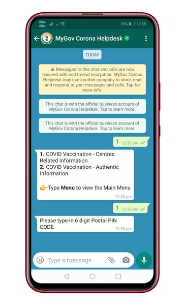 How to Find COVID 19 Vaccination Details via WhatsApp - 55