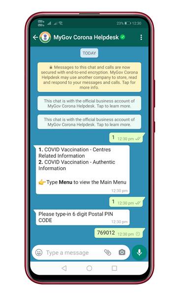 How to Find COVID 19 Vaccination Details via WhatsApp - 44