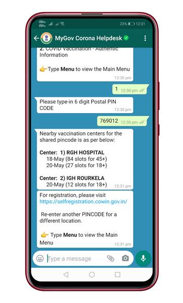 How to Find COVID 19 Vaccination Details via WhatsApp - 39