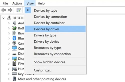 Devices by driver option