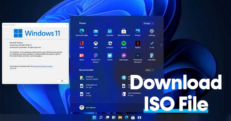 Descărcați fișierul ISO cu scurgeri Windows 11