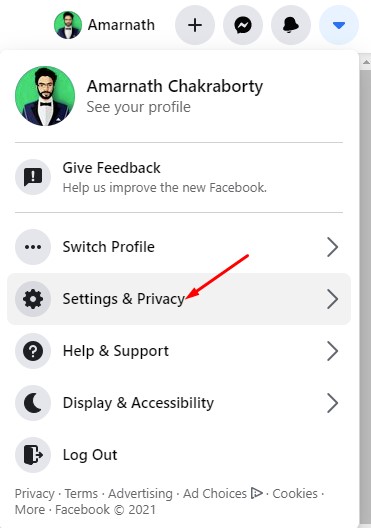 Settings & Privacy option