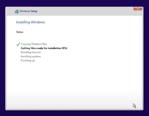Windows 11 finishes the installation process