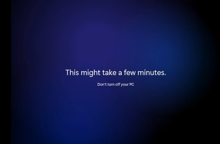 Windows 11 will take a few minutes