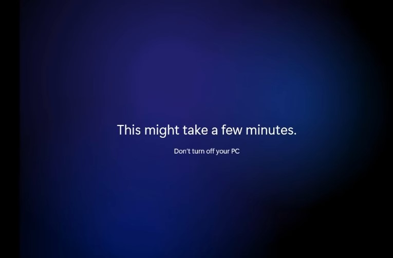 A Windows 11 néhány percet vesz igénybe
