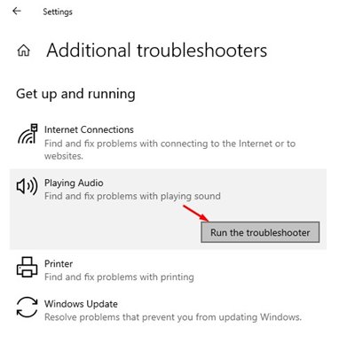 Run the troubleshooter