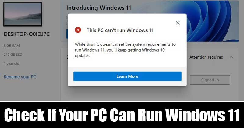 Can my PC run Windows 11