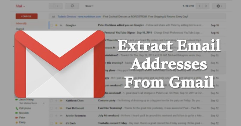 How to Extract Email Addresses from your Gmail Messages