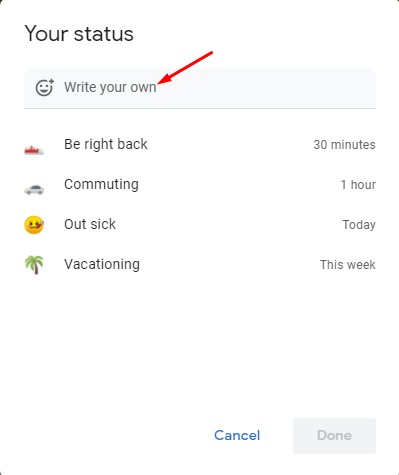 How to Set a Custom Status in Gmail   Google Chat - 66