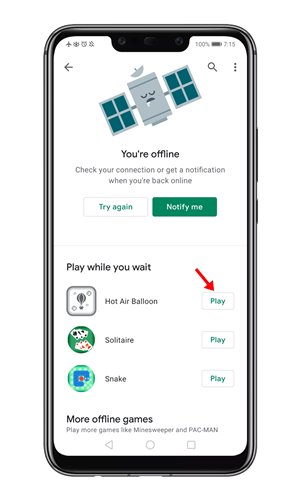 How to check playstore game offline or online