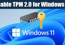 Enable TPM 2.0 in Windows 10 PC