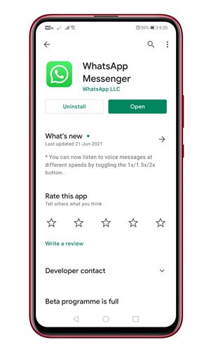 open the WhatsApp app