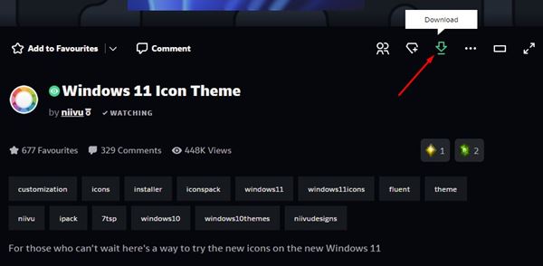download the Windows 11 Icon Theme