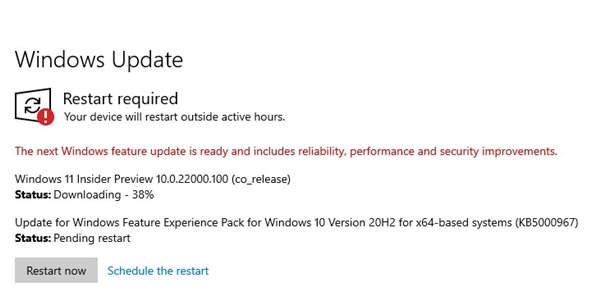 Windows 11 güncellemesi 
