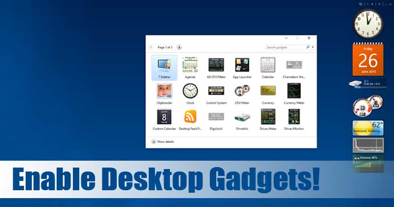 How to Get Desktop Gadgets in Windows 10 & 11