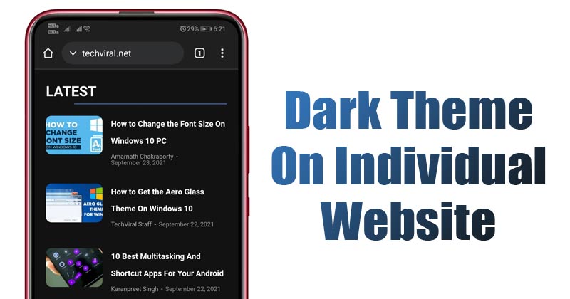 How to Enable or Disable Dark Theme on Per-Site Basis