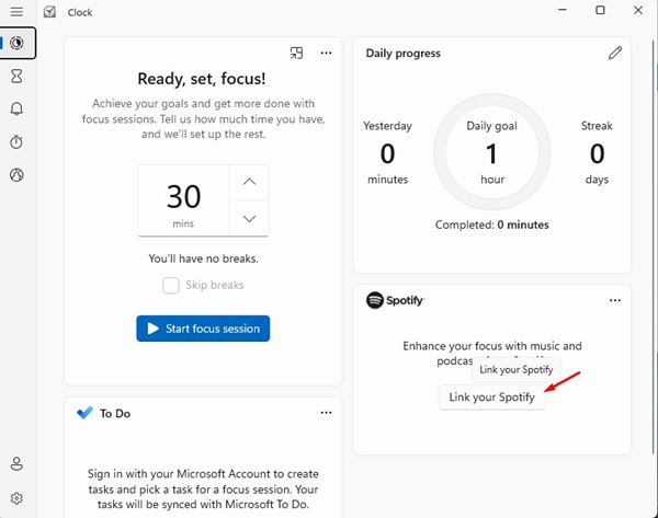 How to Link Spotify With Focus Sessions On Windows 11 - 78