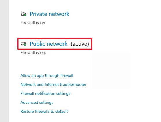 Public Network (active)