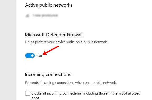 disable the Microsoft Defender Firewall