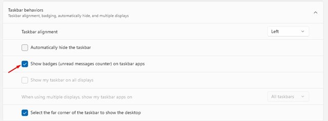 Show badges (unread messages counter) on taskbar apps