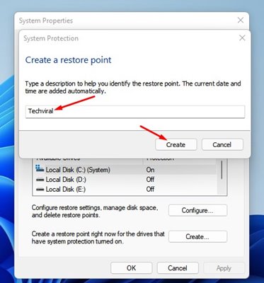 Restore point creator