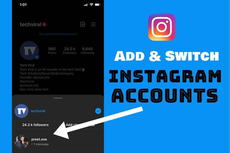 Jak přidat a přepínat mezi více účty na Instagramu