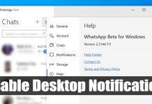 How to Turn off WhatsApp Beta UWP Desktop Notifications