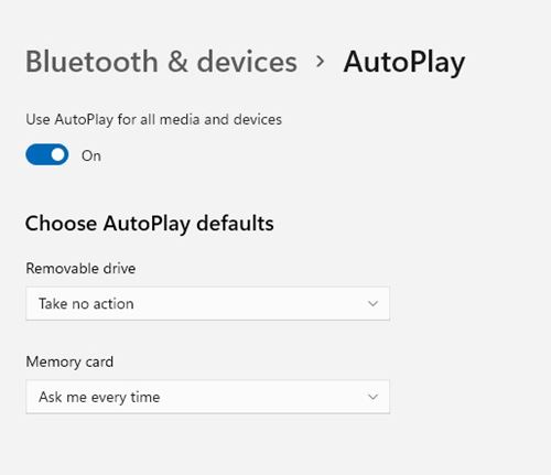 Select AutoPlay options