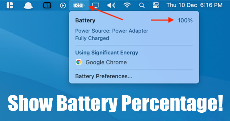 How to Show Battery Percentage Indicator on macOS Monterey