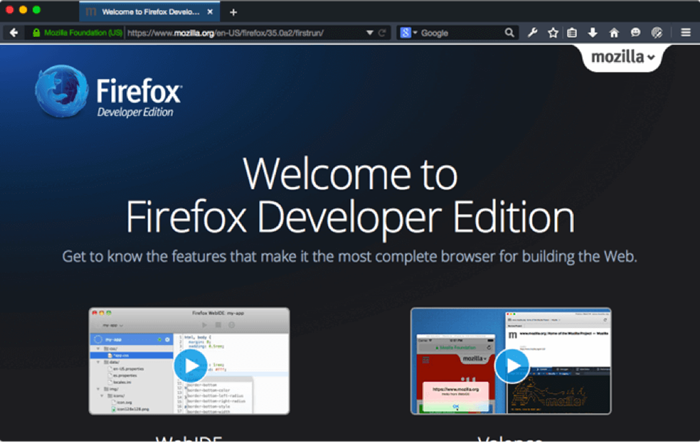 Features of Firefox Developer Edition