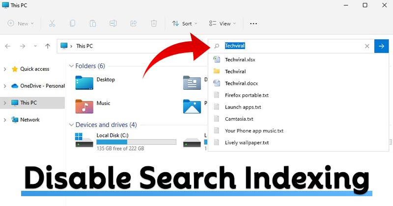How to Disable Search Indexing in Windows 11