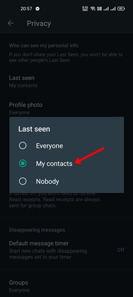 select My Contacts