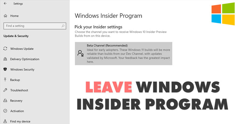How to Leave the Windows Insider Program in Windows 10/11