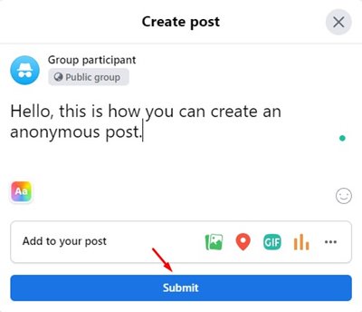 How to Post Anonymously on a Facebook Group - 89