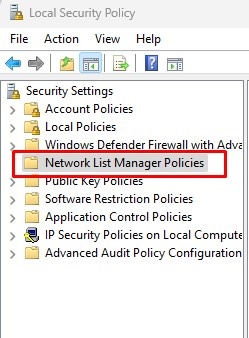 Network List Manager Policies