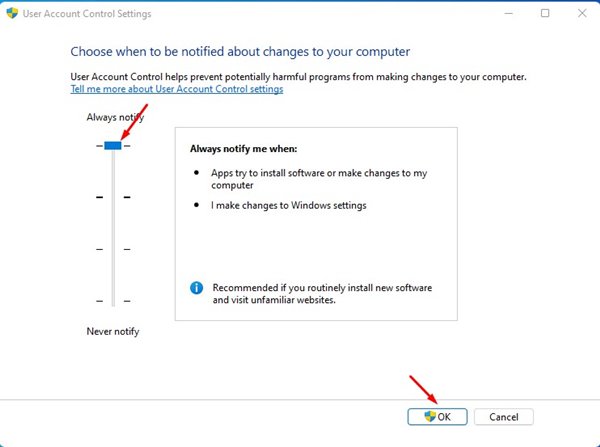 Cara Mengaktifkan / Menonaktifkan User Account Control (UAC) di Windows 11