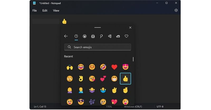 Microsoft to Add Emojis for Windows 11 Notepad in Coming Updates - 61