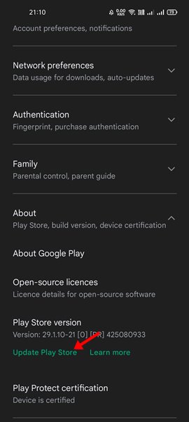 install google play store app for android