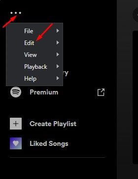 select the Edit option