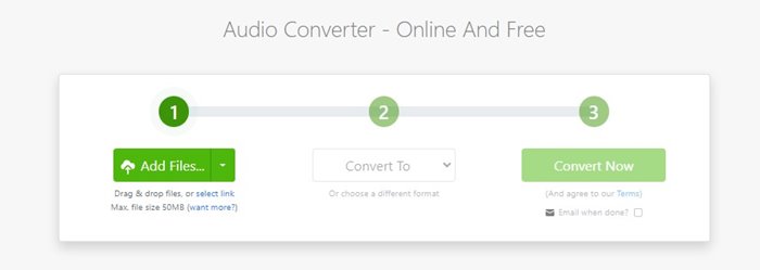 Zamzar Audio Converter