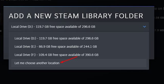 how to change steam workshop download location