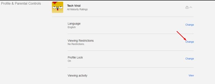 Viewing restrictions