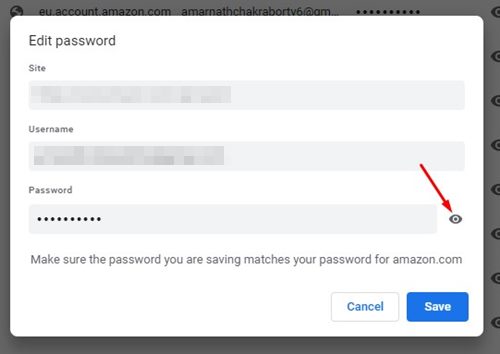 type in your new password