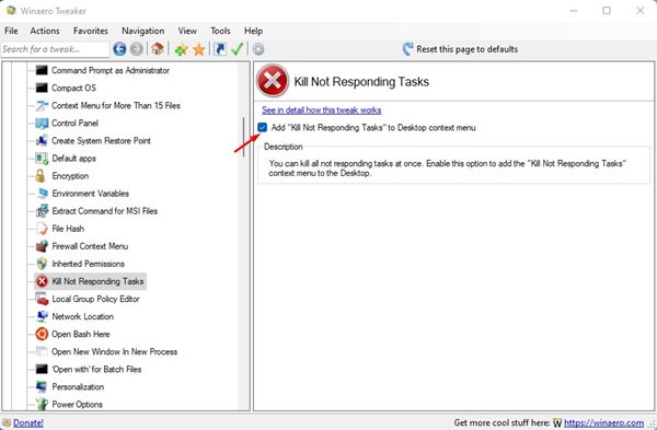 Add 'Kill Not Responding Tasks' to the Desktop context menu