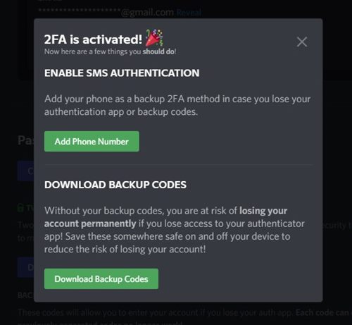 enable SMS authentication