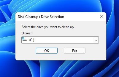 select the drive you want to clean